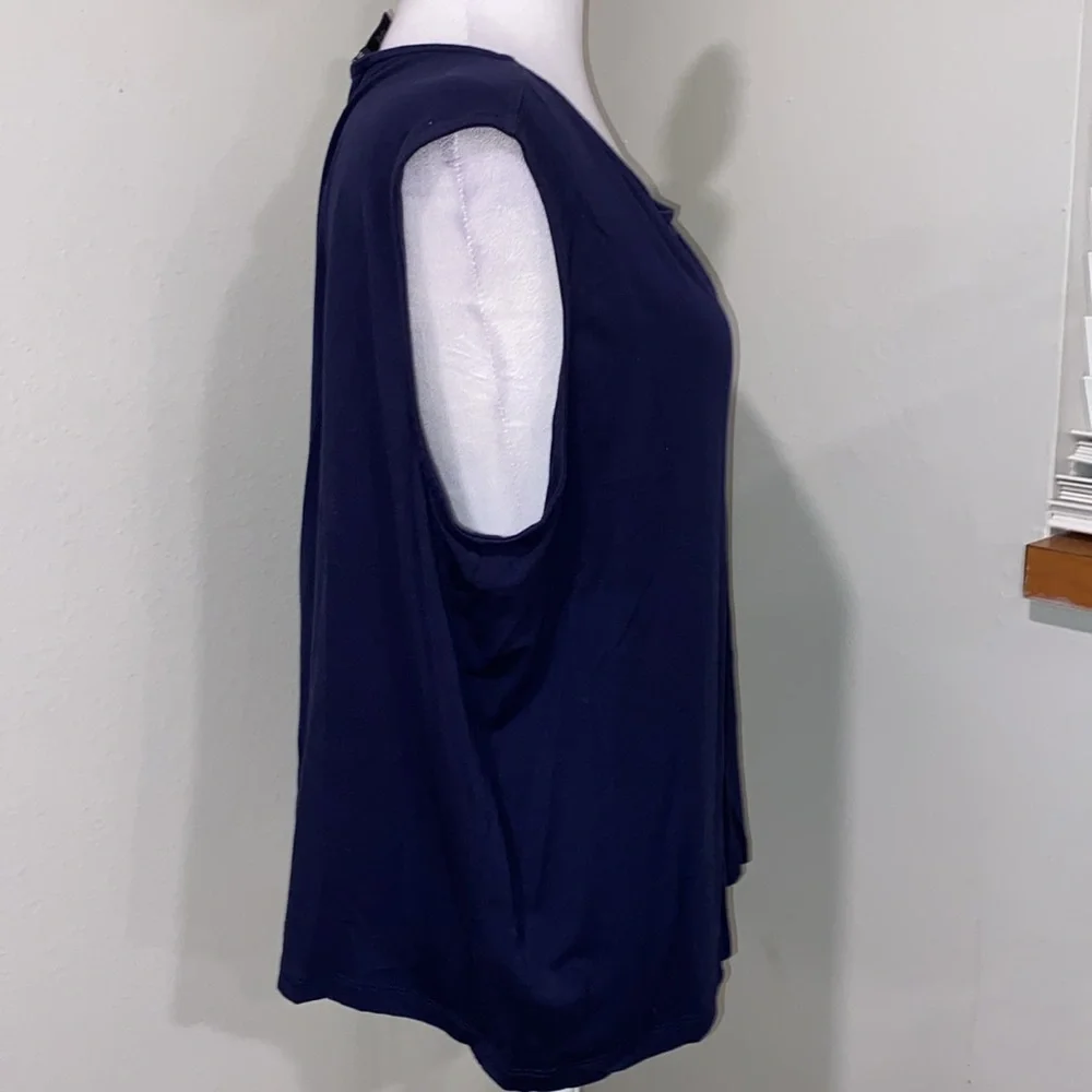 Eileen Fisher Blue Relaxed Sleeveless Tank Top Jersey Scoop Neck Tank Sz 2X - Picture 3 of 7